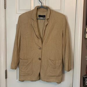 Bianca Nygard Beige woven style rayon blazer size 10